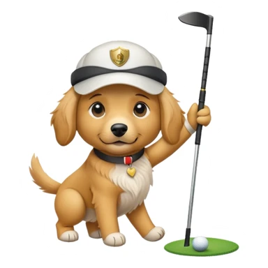 Dog golfing sticker