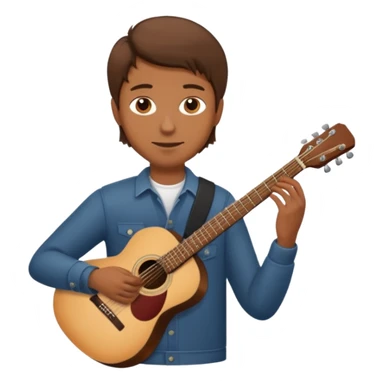 man holding guitar sticker