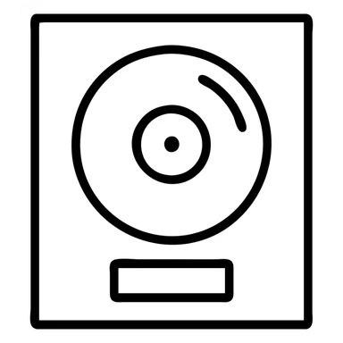 outlined icon of a platinum record award in a frame, minimal detail sticker