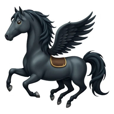 black flying horse Let him look upA sticker