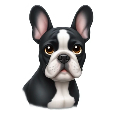 Black French bulldog  sticker