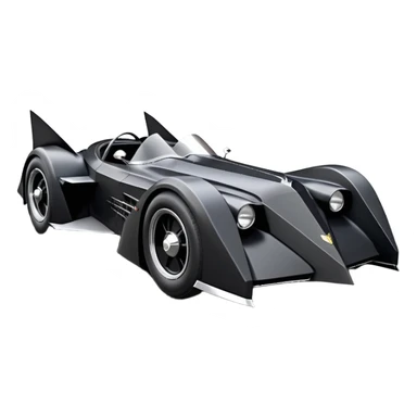  aerodynamic opulent dark futuristic concept Batmobile loosely based on 1976 V16 Cadillac roadster racing(flat long straight faceted mechanical body) winged stealthy street hot rod  sticker