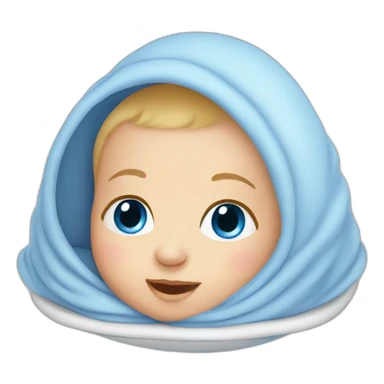 blue-eyed baby in cradle sticker