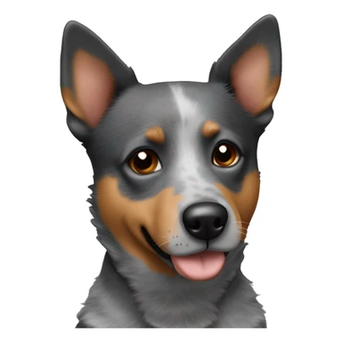 blue heeler mix dog with brown eyes and flopped ears sticker