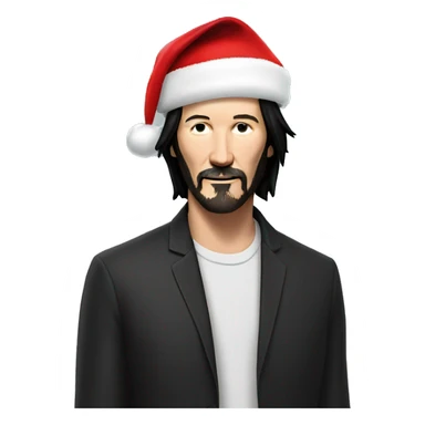 keanu reeves with santa hat sticker