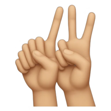 The two hands close side by side with just the middle and index fingers raised sticker