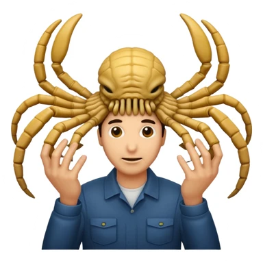man with Facehugger sticker