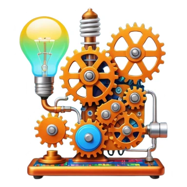 science, chemicals, mechanical gears, electronics, electric wires, light bulb, LED, resistors, circuit board, ic, physics,  nuclear model sticker