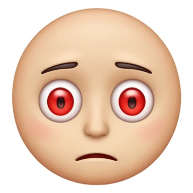 An emoji with red eyes  with tired face! sticker