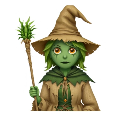 witch Scarecrow on stick sticker