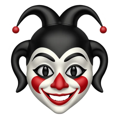 Jester mask black and white sticker