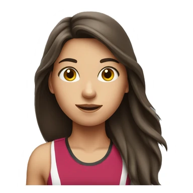 Brunette girl with long hair running marathon  sticker