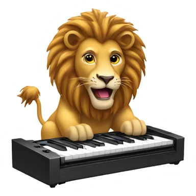 lion playing on a synthesiser  sticker