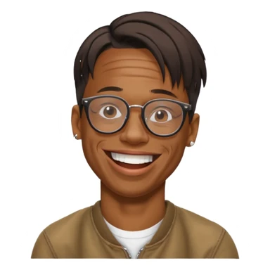 Travis Scott head laughing with glasses on  sticker