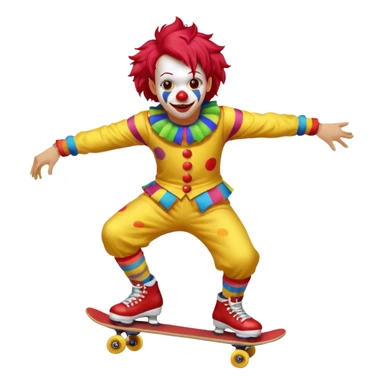 skater clown skating yellow sticker