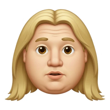 white boy fat with long dirty blond hair with big lips and long nose  sticker