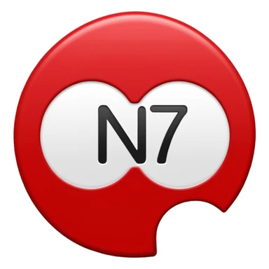 Je veux un emoji représentant une borne kilométrique avec un haut rouge arrondis et un bas blanc en forme de pavé droit. Sur la partie blanche il y a écrit en noir " N7 " sticker