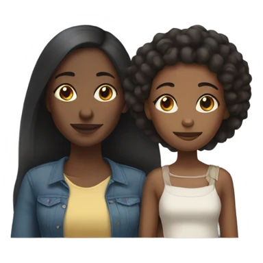 Black daughter and mother sticker