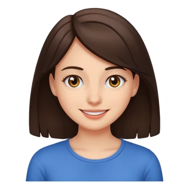 Brunette girl smiling with one eye twitching  sticker