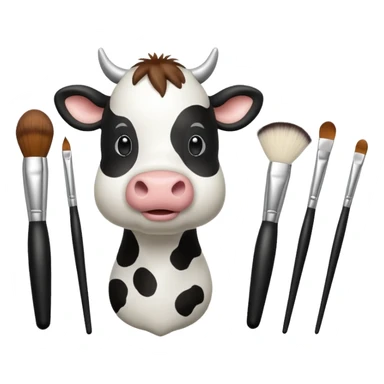 Cow print makeup brushes sticker