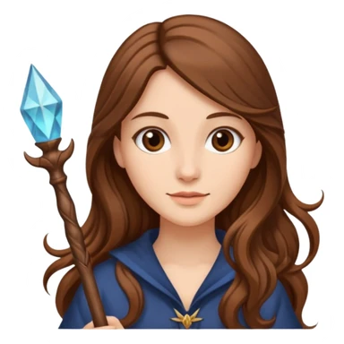 woman with long hair and a wand sticker