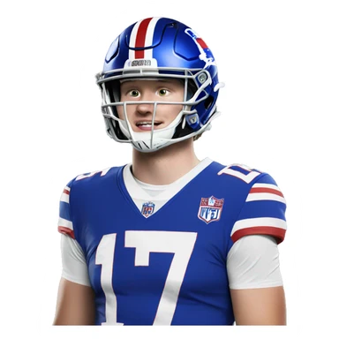 josh allen wearing a number 17 jersey  sticker