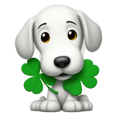 Snoopy with a four leaf clover sticker