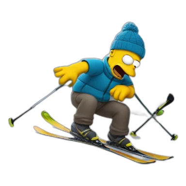 Homer simpson qui fais du ski sticker