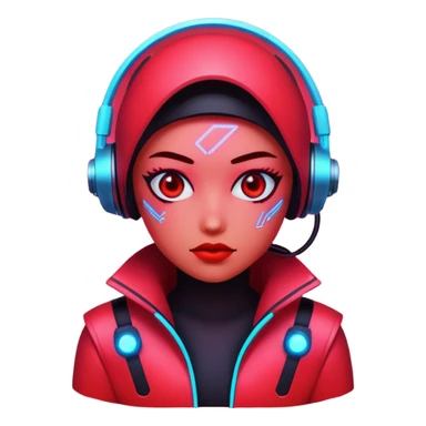 red glitter cyberpunk light sticker