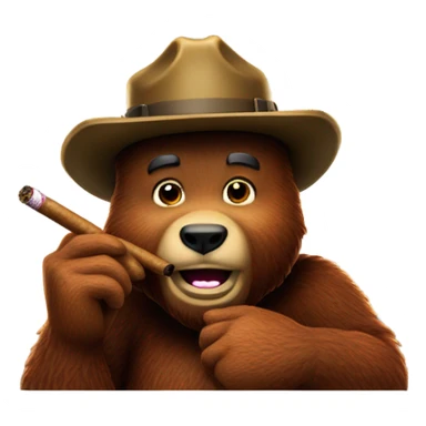 Smokey the bear smoking a cigar  sticker