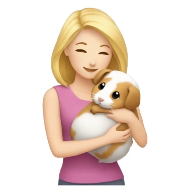 Blonde Woman hugging a guineapig sticker