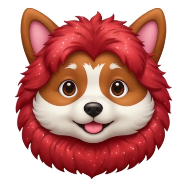 red glitter cute dog sticker