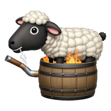 A gun shooting a sheep sticker