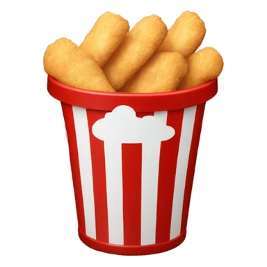 a bucket red and white like popcorn bucket, with chicken nuggets inside sticker