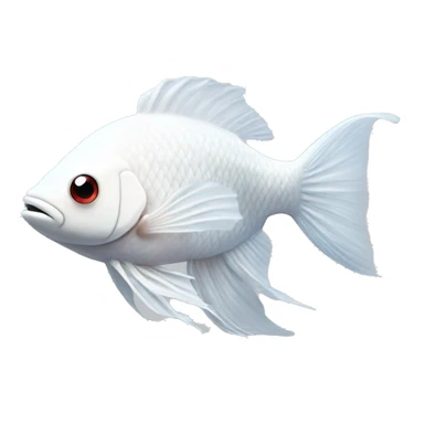 White beta fish with Santa clause  sticker