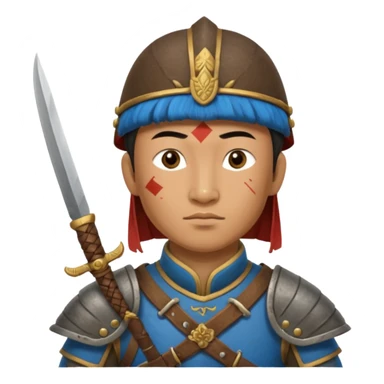 horse mogolian ancient army with small knife sticker