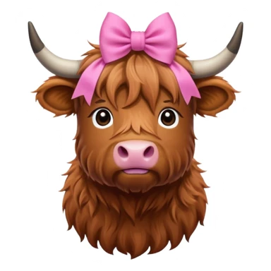 Highland cow with pink bow  sticker