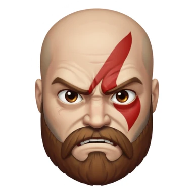 God of War Kratos (skin white, beard and eyebrow color brown) sticker