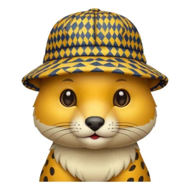 animal wearing patterned hat  sticker