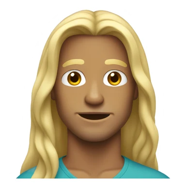 Surfer with blond long hair sticker