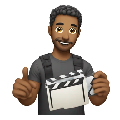 man holding a movie film cutte sticker