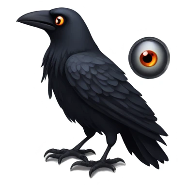 three eyed raven, crow with three eyeballs  sticker