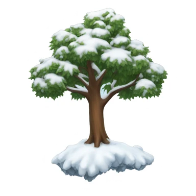 A tree with snow on top sticker