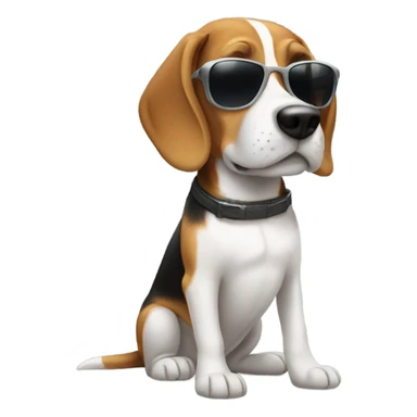 Beagle wearing sunglasses sticker