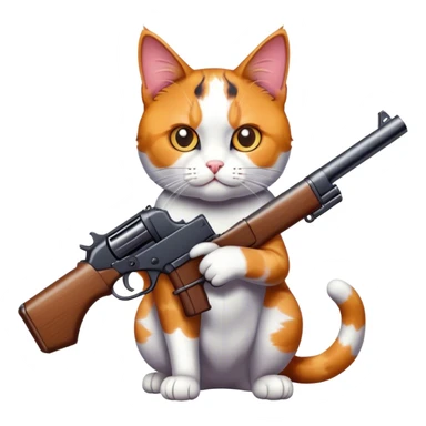 Cat with a gun sticker