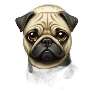 A cyberpunk pug in Art Nouveau style during 1910 sticker