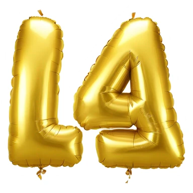 Number 4 as a realistic balloon  sticker