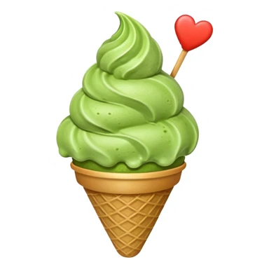 heart shape matcha ice cream heart cone heart heart heart sticker