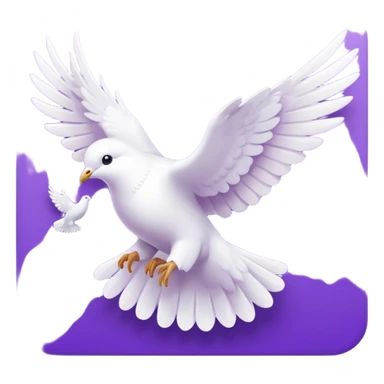 White and purple dove flying towards heaven  sticker