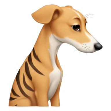 Fawn tiger greyhound kissing sticker